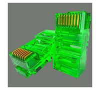 Conectores de paso RJ45 Cat6, colores surtidos, enchufe modular EZ a crimpado compatible con cable de red UTP trenzado o de tapa (tamaño: 30 piezas, color: 14)