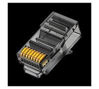 Conectores de paso RJ45 Cat6, colores surtidos, enchufe modular EZ a crimpado compatible con cable de red UTP trenzado o de tapa (tamaño: 50 piezas, color: negro)