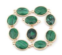Conectores de piedra natural facetados con forma de huevo para hacer joyas, 5 unidades