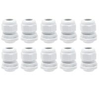 Conectores de prensaestopas ajustables, M8-71, paquete de 10, conectores de prensaestopas de compresión de nailon con contratuerca y arandela, for instalación de cables y mantenimiento de equipos.(Whi