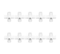 Conectores de PVC, Set de 10 Codos de 6 Vías, Accesorios para Tubería de Plástico, 20 mm Diámetro Interior, Color Blanco, para Estructuras y Recintos