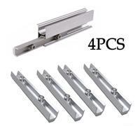 Conectores de riel de panel solar, 4 piezas, soporte de montaje fotovoltaico, accesorios de junta de riel guía, conector de perfil de aluminio para sistema de instalación de paneles solares