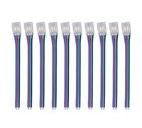 Conectores de tira LED de 4 pines y 10 mm RGB, resistentes y duraderos, para PC, COB, conexión de cable flexible para casa, oficina y fiestas, 10 unidades