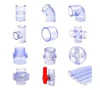 Conectores de tubería de PVC transparente azul de 20 a 63 mm for drenaje de acuarios y peceras, conexiones rápidas, válvula de unión for riego de jardín.(Cross,25mm (1PC))