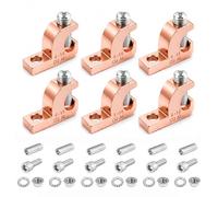 Conectores de unión de piscina, paquete de 6, lengüetas de cobre de 4 a 14 AWG, tornillos SS 304 y arandelas dentadas, terminales solares de tierra para spa de entierro directo