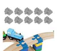 Conectores de vía de tren de madera | Adaptador de vía de tren de juguete de 10 piezas | Accesorios educativos de conexión para niños a partir de 3 años Sala de juegos Aula Juegos en interiores Guarde