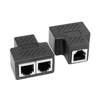 Conectores Divisores RJ45 (1 Par), Conector de Red Dual LAN Ethernet Socket 8P8C, RJ45 1 Hembra a 2 Hembra Adaptador para Ethernet Cat 6/5e/5 LAN Extensor de Cable Ethernet