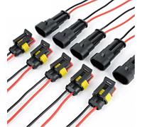 Conectores eléctricos automotrices, conectores de alambre del coche, 2 pines macho hembra, terminales de crimpado impermeable con cable de 10 cm para motocicleta, camión, marina, barco, jet ski