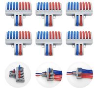 Conectores Electricos, CESFONJER SPL-82 Conector Eléctrico Rapido, Conectores de Cable Compacto con Palanca de Empuje con Resorte (2 en 8 fuera,6pcs)