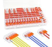 Conectores Electricos Rapidos 76 Piezas, Clemas Electricas con con Palanca de Empuje con Resorte, Fichas de Empalme Electrico 2, 3 y 5 Puertos, Conectores Cables Eléctricos para 0,2-4mm² Cables