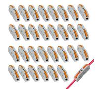 Conectores Electricos Rapidos,Bloque Terminales,Bloques Terminales Electricos,Bornes de Conexión Eléctrica,Bloque Conectores de Cable con Palanca Presión de Resorte,30PCS