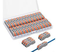 Conectores Eléctricos Rapidos con Palanca, Bornes de Conexion, 1-Cable 2-Vías y se Puede Combinar Libremente, 26 Piezas