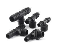 Conectores en T roscados de 1/2 "y 3/4", Conector de tubería de riego de PE de 16, 20 y 25mm, microrriego, conectores de Pagoda de agua, 5 uds.(Male 1l2 In-16mm Tee)