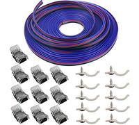 Conectores LED de 4 pines para luces de tira de LED RGB 5050 a prueba de agua de 10 mm conexión rápida de tira a cable sin pelar, incluye 16.4 pies, calibre 22, cable de extensión de 4 conductores