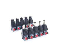 Conectores Macho Hembra de 12V CC, Adaptador de Enchufe de alimentación de 2,1x5,5mm, Conector for señal, Tira LED de Color, cámara CCTV(Female Male 5pairs)