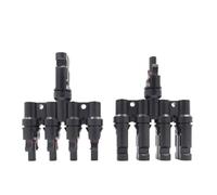 Conectores MC solares de 1 a 2/3/4/5/6T for Paneles fotovoltaicos, Divisor Paralelo, acoplador y combinador, IP67, 1000 V, 1 par(4T-1pair)