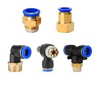 Conectores neumáticos de aire, 20/50 unidades, PC/PCF/PL/PB/SL, 4 mm, 6 mm, 8 mm, rosca de 1/8, 1/4, 3/8 y 1/2, conectores rápidos for mangueras.(OD6mm-M5,PB (20PCS))