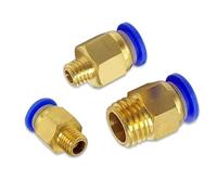 Conectores neumáticos rápidos for PC, rosca macho métrica, for tubería de aire, 10/50/100 unidades, M5 M6 M8 M10 M12 M14 M16 M20(PC10-M10x1.5,50 PCS)