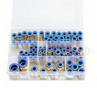 Conectores Para Mangueras, 72PCS 4/6/8/10/16mm Rosca Macho Juego De Conectores Rectos Con 2 Tijeras De Traqueostomía Y Caja Para Sistemas De Aire Comprimido
