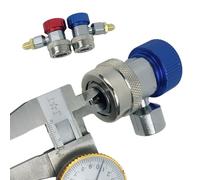 Conectores R134a para Coches - Adaptador de Conexión de 1/4 Pulgada, Acoplamientos Ajustables Alto-Bajos, Accesorios de Medidor de Manguera de Colector Duradero, Kit de Conversión | Evacuación y Carga