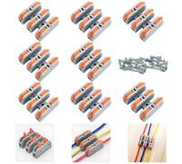 Conectores Rapidos Cables, CESFONJER 8 Piezas Mini Conector Electrico, Terminales Eléctricos de Conexión Rápida, Conector Electrico con Palanca, Con tornillo fijo (SCH-3)