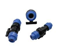 Conectores rápidos for tubería de PE DN20/25/32 mm, rosca macho/hembra de 1/2", 3/4" y 1". Divisores for manguera de riego: tes, tramos rectos, válvulas y tapones.(Straight Valve DN25mm)