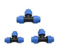 Conectores rápidos for tubería de PE DN20/25/32 mm, rosca macho/hembra de 1/2", 3/4" y 1". Divisores for manguera de riego: tes, tramos rectos, válvulas y tapones.(Tee DN20mm)