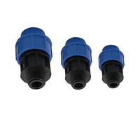 Conectores rápidos for tubería de PE DN20/25/32 mm, rosca macho/hembra de 1/2", 3/4" y 1". Divisores for manguera de riego: tes, tramos rectos, válvulas y tapones.(Male Thread Straight DN25mm)
