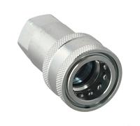 Conectores rápidos hidráulicos, NPT 1/2 acoplamiento de alta presión ISO7241-A, adaptador macho hembra de acero al carbono autoblocante para maquinaria agrícola e industrial, 40 MPa, plata (hembra)