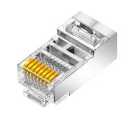 Conectores RJ45 Cat7/Cat6/Cat5 blindados con extremo de cristal chapado en oro, conector UTP de crimpado 8P8C.(10Pcs,CAT5(no Pass Hole))