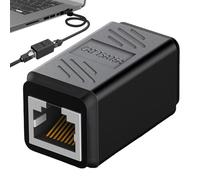 Conectores RJ45 - Conector negro hembra a acoplador en línea ampliamente compatible para cable Ethernet Cat5e Cat6 Cat7 | Accesorio duradero y práctico de conexión de expansión de red
