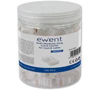 Conector rj45 ewent im1205 cat.6 u - utp para cable redondo 100 unidades