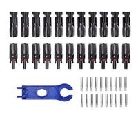 Conectores Solares,10 Pares de Conectores MC4 para Cable Solar | Terminales Macho Hembra Impermeables para Empalme en Instalaciones Domésticas Exteriores