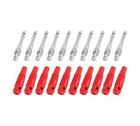 Conectores Tipo Banana Apilables de 4 Mm, 10 Unidades, Conectores Macho Resistentes para Sistemas de Audio y Cine en Casa, Aislamiento de Cobre, 1000 V, 32 A (rojo)