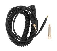 Conectores TRS chapados en oro, cable de audio de alta fidelidad y estéreo con resorte, cable auxiliar en espiral para Sennheiser HD598, cable