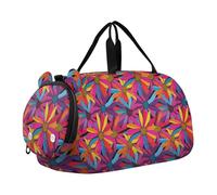 Coneflower Genesis - Bolsa de lona colorida con compartimento para zapatos, multifuncional, para fin de semana, para playa, natación, piscina, deportes, Coneflower Genesis colorido