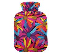 Coneflower Genesis - Botella de agua caliente colorida con cubierta suave, bolsa calentadora de 2 litros para calambres menstruales, calambres menstruales, calambres menstruales