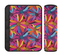 Coneflower Genesis - Paquete de 2 correas de hombro coloridas, protege tu cuello y hombros, cinturón de asiento de coche para mochila, furgoneta, SUV, forro de 10 x 7.7 pulgadas para cinturón de
