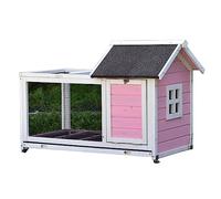 Conejera con corral, caja de anidación de pollos de madera, jaula de conejo, casa de mascotas para interiores y exteriores, para patio trasero y jardín