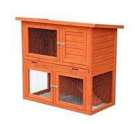 Conejera de Exterior | Jaula de cobayas con Techo de 2 Niveles | Hogar de Madera para Animales pequeños | Mediano - 104 x 52 x 92 cm