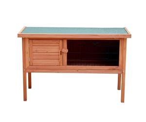 Conejera de Exterior | Jaula para cobayas de una Sola Planta | Hogar de Madera para Animales pequeños con Malla Frontal | Grande - 136 x 50 x 70 cm