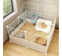 Conejera de interior para múltiples mascotas, jaula de alambre de metal con gran espacio de ejercicio, ideal para animales pequeños y gatos