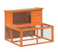 Conejera de madera maciza de pino | 102 x 90 x 84,5 cm | resistente y duradera para interiores y exteriores | ideal para animales pequeños como conejos y cobayas | alojamiento natural y seguro