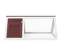 Conejera de madera marrón 98 x 50 x 41 cm | Madera tratada pintada, rejilla de hierro resistente, puerta de fácil apertura, dimensiones internas 96 x 45,5 x 40 cm