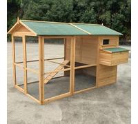 Conejera De Madera para Conejos, Jaulas para Conejos Al Aire Libre con Rampa, Jaula Impermeable para Aves De Corral con Techo De Asfalto para Conejos, Cobayas, Pollos