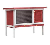 Conejera exterior 1 nivel 90 x 45 x 65 cm, color rojo madera 02_0000585