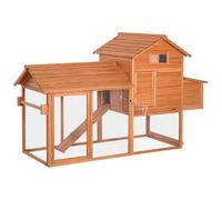 Conejera Grande De 2 Pisos, Casa para Mascotas con Puertas con Cerradura Y Bandeja Sin Fugas, Jaula De Madera para Conejos, Pollos, Cobayas, Al Aire Libre(Golden Red)