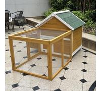 Conejera, Hábitat De Animales Pequeños con Bandeja Sin Fugas Y Techo De Asfalto Resistente Al Agua, Gallinero De Madera para Césped Al Aire Libre(Wood Color)