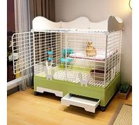 Conejera Interior, Corral para Conejos, con Ruedas, con Dos cambiadores extraíbles, barandilla elevada, Jaula para Conejillos de Indias para Animales pequeños, para Conejos, Hurones, Conejit