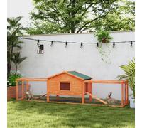 Conejera Para Exterior Pawhut Con Casa Y 2 Corrales, Jaula Para Conejos Y Animales Pequeños Con Rampas, 309 X 69 5X87Cm, Naranja